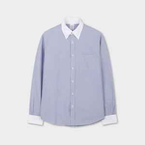 [정상가 179000원] 프라이데이 옥스포드 솔리드 배색 셔츠 (블루) (BBTHMMF303)