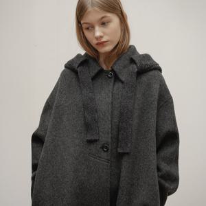 yoyoyoy여성[최초가 266000원] 니트 후드 베이직 울 롱코트(2colors)_AJ10WNHCT30