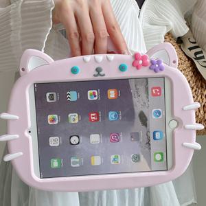 갤럭시탭A7라이트 8.7 플라워고양이 거치대 스트랩 실리콘케이스