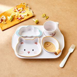 ON 동물친구들24 고양이 어린이 멜라민 식기 식판 5P세트