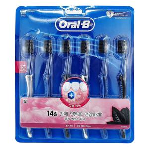 오랄비 고탄력 초미세모 블랙티 6입  칫솔 블랙티 6개입 홍차에센스