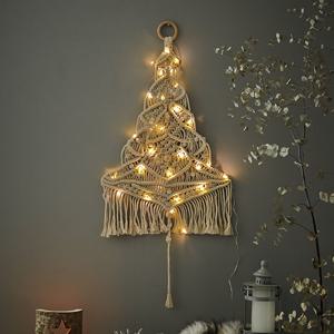 크리스마스 마크라메 트리 패브릭 벽트리 이브 40x65cm