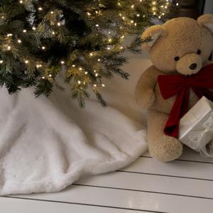 몽글몽글 밍크 라떼 크리스마스 트리 가리개 스커트 러그