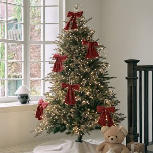 크리스마스 트리 포인트 장식 패브릭 리본 메리