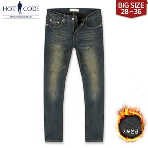 [하프클럽/핫코드]남자 기모청바지 빅사이즈 스판 슬림일자 HC083 행사 경량본딩