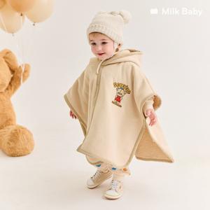 [정상가61,900원]포근한 밀크베어 아기망토 유아후드판초