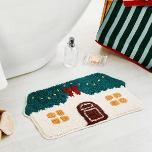 L 크리스마스 발매트 그린 하우스 60x36