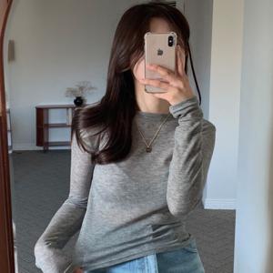 [브리치]  / 에밀리 레이어드 울 tencel 시스루 봄 가을 긴팔티 (가을/이너티/레이어드)