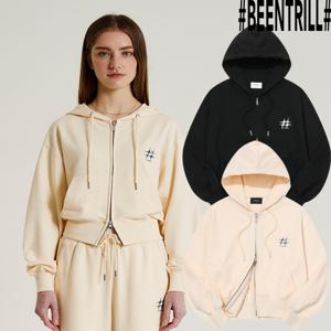 [빈트릴]우먼즈 스타 해시태그 크롭 후드 집업 BA251TR501
