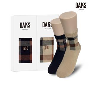 양말 숙녀 2족 선물세트 면중목 링글체크 24902