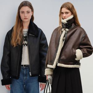 던스트 UNISEX LOOSE FIT LINE SHEARLING JACKET_UDJU4D123