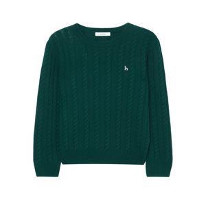 헤지스 여성 [[24FW]] HSSW4DC85E2 [캐시미어] 그린 케이블 라운드넥 스웨터
