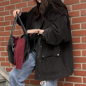 [제작] 브릭필드 코듀로이 리얼루즈핏 하프 야상 점퍼 84557 빅사이즈 여성의류