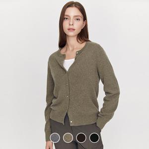 지오다노 여성 가을 캐시미어/울 혼방 민자 크루넥 긴팔 니트 가디건 355914