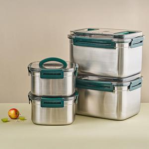 브리앙 스텐304 대용량 김치통 밀폐용기 김장패키지 풀세트(+진공판)