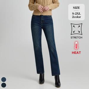 [브리치]  / (겨울찐스판7탄) 기모 밴딩 일자핏 데님 팬츠