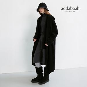 애드아보아 24FW 폭스블렌디드 이중직 후드니트코트