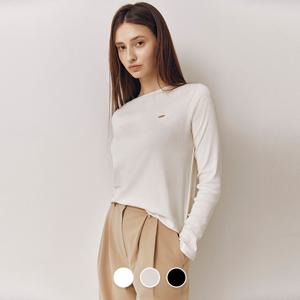 여성 가을 라운드넥 소프트 수피마 코튼 면 펜던트 장식 긴팔 티셔츠 325951