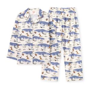 [롯데백화점]남성 G026 무민스키랜드 긴소매 파자마 세트 OR25WMGEG026