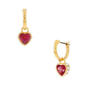 5684760 Chroma 하트 레드 후프 드롭 귀걸이