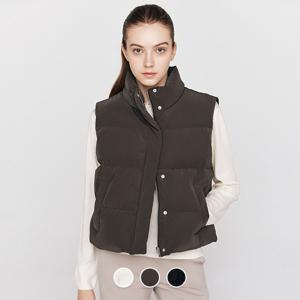 지오다노 여성 하이넥 스탠드 카라 숏 패딩 조끼/베스트 375907