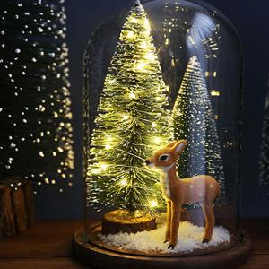 크리스마스 LED 미니트리 유리돔 아기사슴