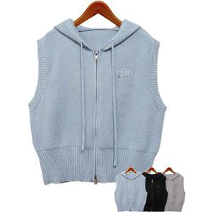 [하프클럽] 봄신상 후드 집업 니트 조끼/여성가디건/후드니트베스트/레이어드/미시/빅사이즈