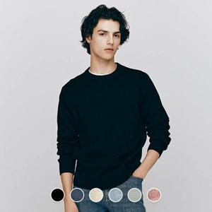 055502 12gg 이중직 라운드 니트 스웨터