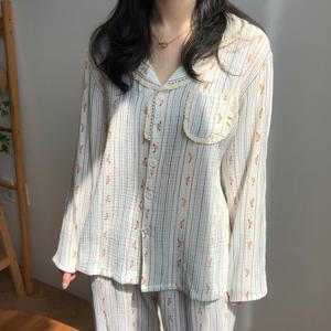 [브리치]  / 폭닥한 이중겹 요루면 잠옷 긴팔 아리코 파자마