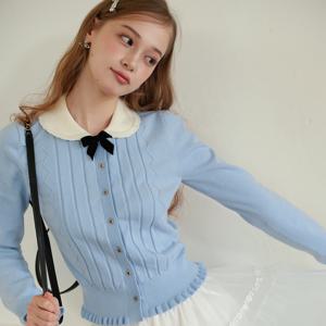 [12월4일 예약배송] Cest_Bow doll collar cardigan