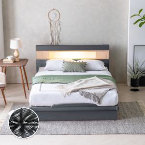 세렌 LED 편백 수납 Q침대+본넬매트리스 DF909512