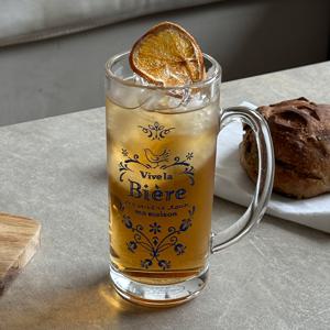 마메종 블루로즈 비어 글라스 450ml