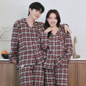 [브리치]  / (순면 기모 소재)마론 체크 커플 잠옷