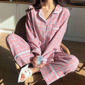 [브리치]  / 키치 기모 체크 잠옷 파자마세트