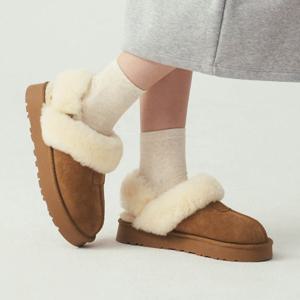 [★아이브 레이 착용]SAC 플랫폼 투웨이 양털 슬리퍼 412343001(4cm/1color)