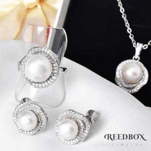 [선물포장] 혼주귀걸이 한복 벨라로즈 담수진주 귀걸이 귀찌 혼주반지 목걸이 세트