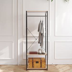 철제 우드 선반 행거 2단 600