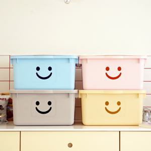 46L 초대형 모던 와이드 해피박스 리빙박스 4개 수납 장난감 정리함