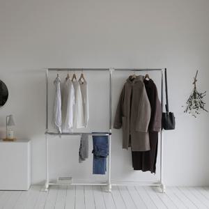 무브 2단 더블 확장형 이동식 옷걸이 행거 DF927236