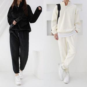 [하프클럽] 여자 트레이닝세트 기모반집업조거세트 남녀공용 데일리룩 기모츄리닝 겨울운동복