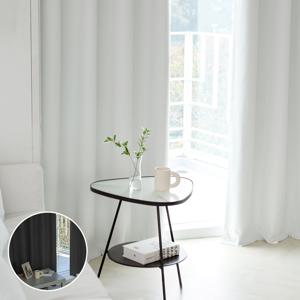 1+1 더다크 100% 빛차단 방한방풍 핀형 아일렛형 창문 긴창 거실 대형 암막커튼