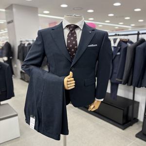 남자 가을겨울 울 50% 터콰이즈 청남색 면접 예복 혼주 빅사이즈 정장 수트 양복 세트 115사이즈_JK