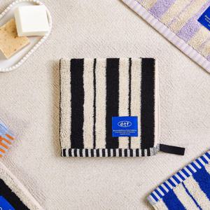 ETF 더블 스트라이프 핸드타월 BLACK 34X34cm 65g