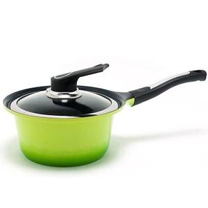 키친아트 세라믹냄비S 18편수(녹색) 통주물냄비 주방 키친 남비 포트 편수