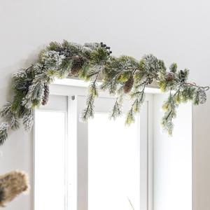 크리스마스 솔방울 가랜드 벽장식 스노우 잣나무 테이블 장식 15x150cm 벽걸이 소품 용품 데코 촬영 꾸미기