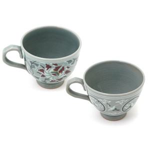 명품 송월 청자 손잡이 머그잔