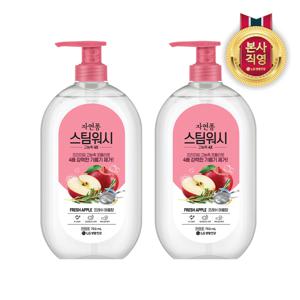 자연퐁 스팀워시4X 주방세제 용기형 750ml 애플향 x 2개