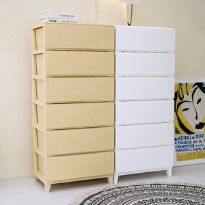 가든 라탄 서랍장 와이드 플라스틱 서랍장 6단