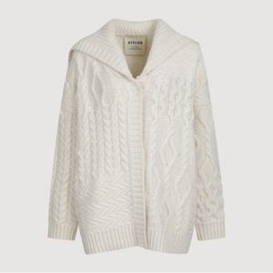 [최초가 698,000원] [Atelier] Sailor Cable Half Length Knit Cardigan (light ivory)_LFWCW24830IVL