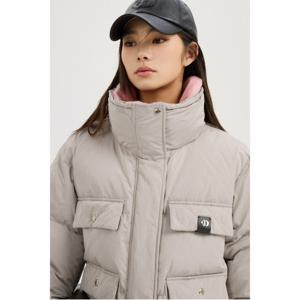 [최초가 948,000원] Band Neck Fur Out Pocket Goose Down Jumper (beige)_LFUCW24500BEX